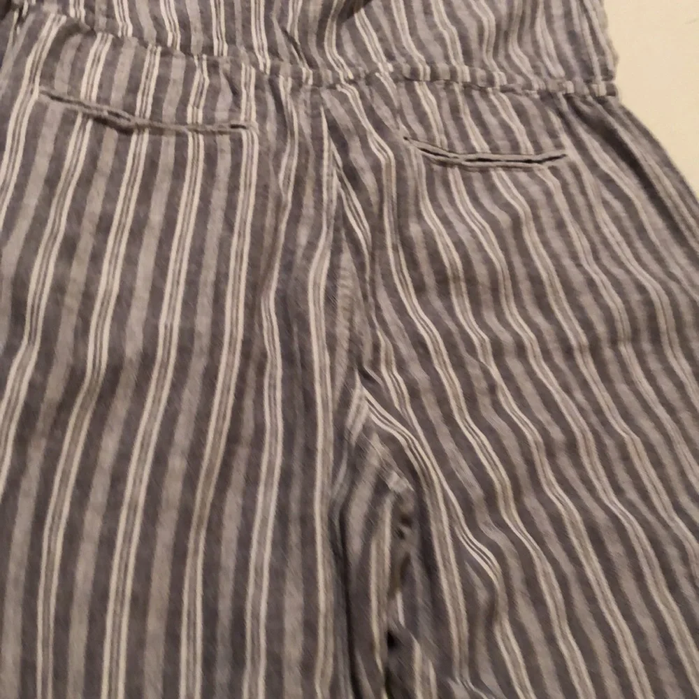 Rails size large sleeveless blue & white stripe jumpsuit with drawstring waist